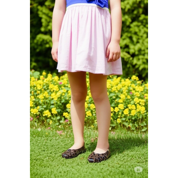 Filet Çiçekli Bahçe ve Tarım Kız Çocuk Ayakkabısı 29-35 Leopar