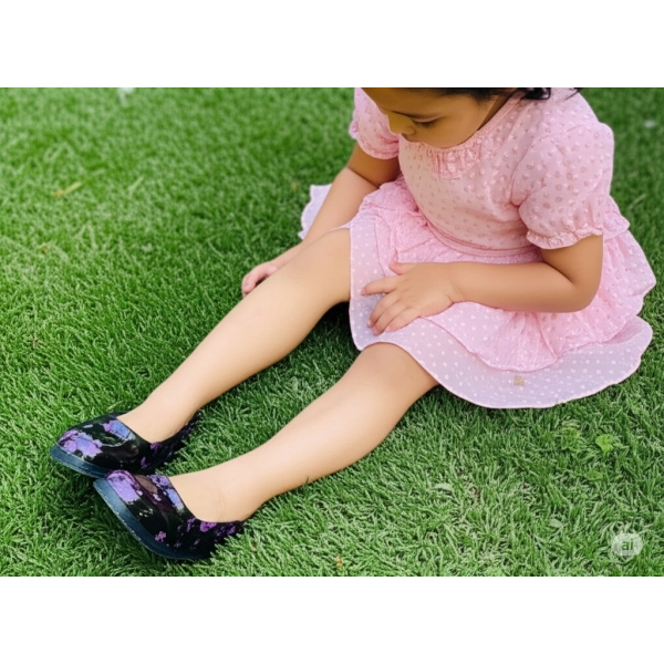 Filet Çiçekli Bahçe ve Tarım Kız Çocuk Ayakkabısı 29-35 Mor