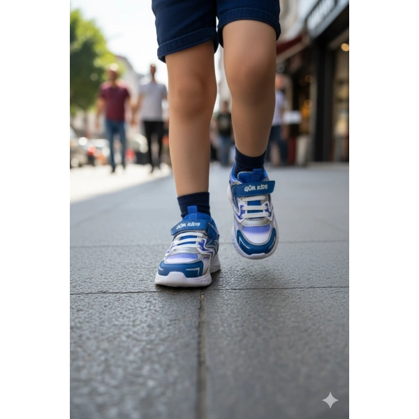 Belix-Gür Kids Erkek Çocuk Spor Ayakkabısı 26-30 Sax Mavi