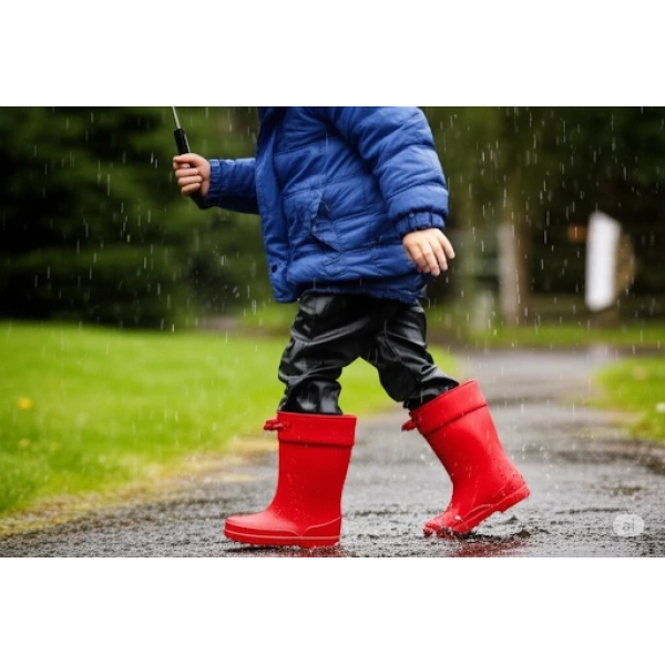 Konçlu Erkek Çocuk Yağmur Çizmesi 26-35 Kırmızı