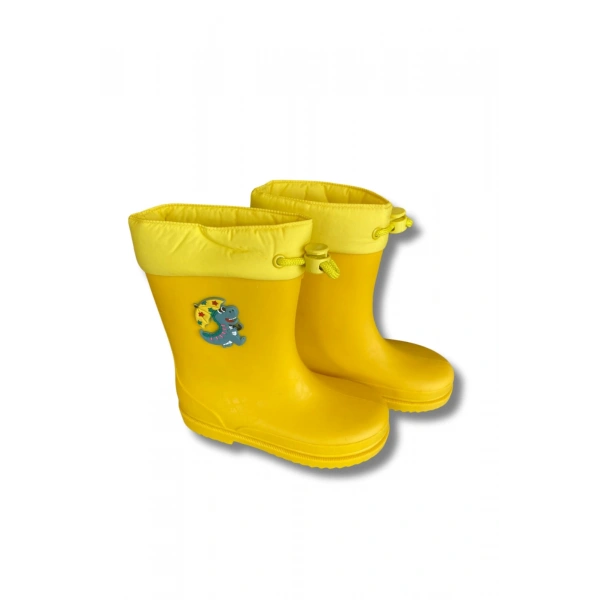 Konçlu Erkek Çocuk Yağmur Çizmesi 26-35 Sarı