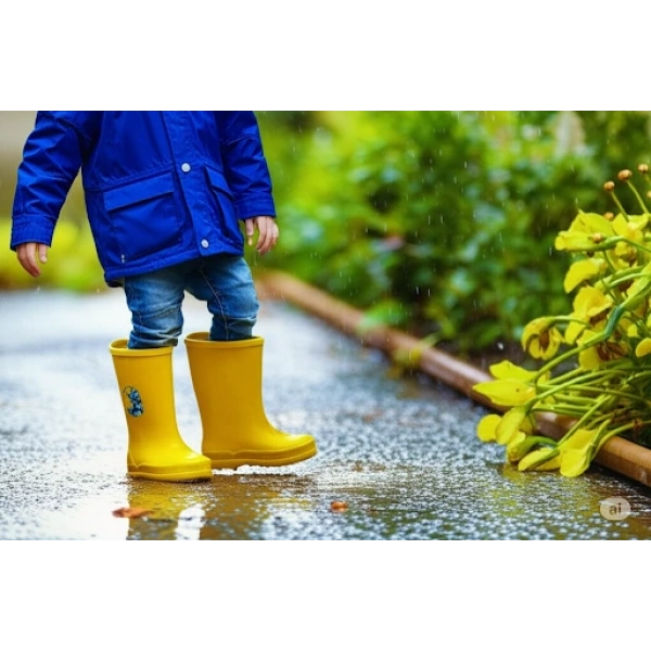 Konçlu Erkek Çocuk Yağmur Çizmesi 26-35 Sarı