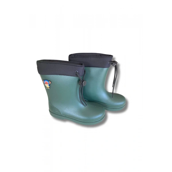 Konçlu Erkek Çocuk Yağmur Çizmesi 26-35 Yeşil