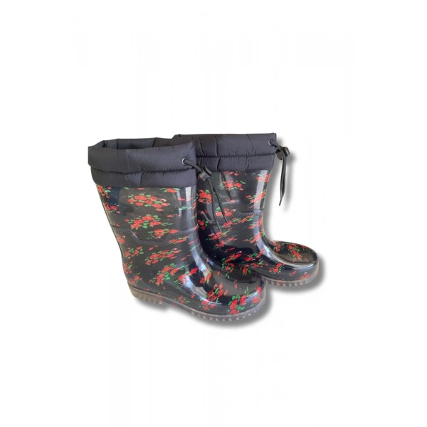 Konçlu Kadın Yağmur Çizmesi 36-40 Kırmızı