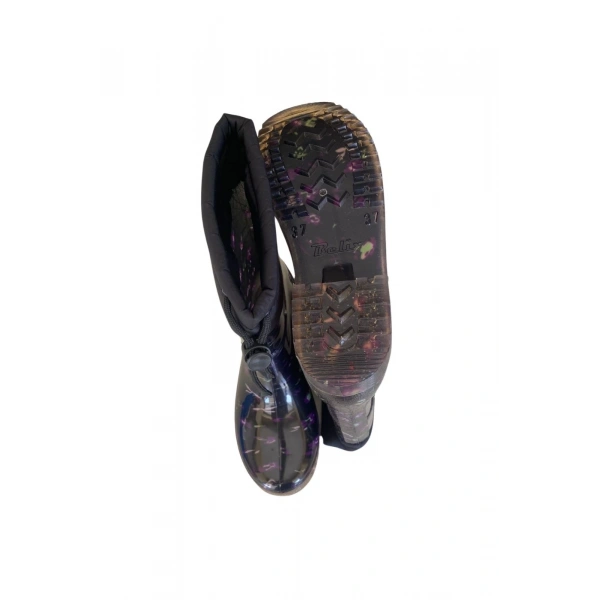 Konçlu Kadın Yağmur Çizmesi Yağmur 36-40 Mor