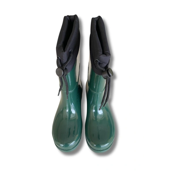 Konçlu Kadın Yağmur Çizmesi 36-40 Koyu Yeşil