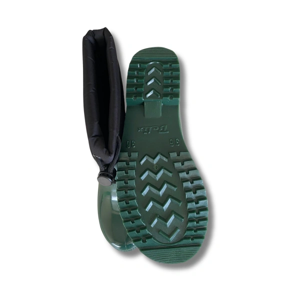 Konçlu Kadın Yağmur Çizmesi 36-40 Koyu Yeşil