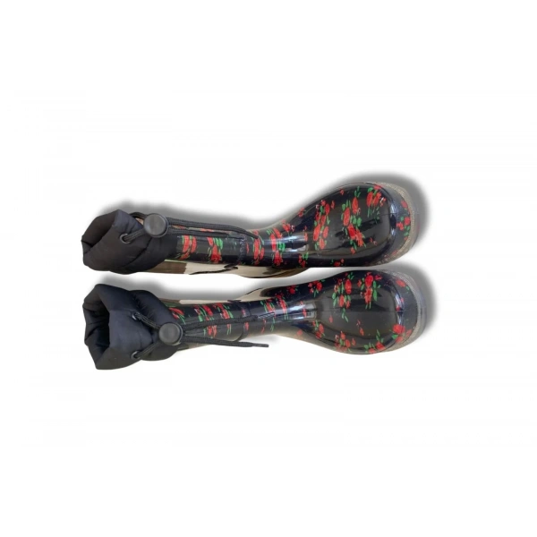 Konçlu Kadın Yağmur Çizmesi 36-40 Kırmızı