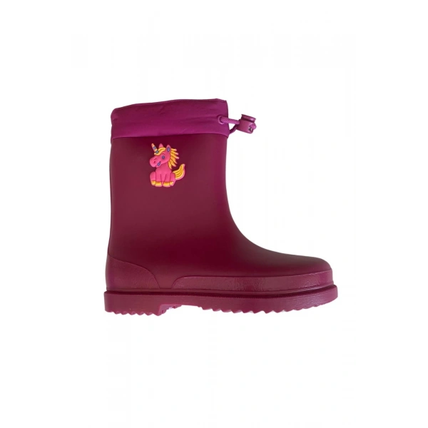 Konçlu Kız Çocuk Yağmur Çizmesi 26-35 Fuşya