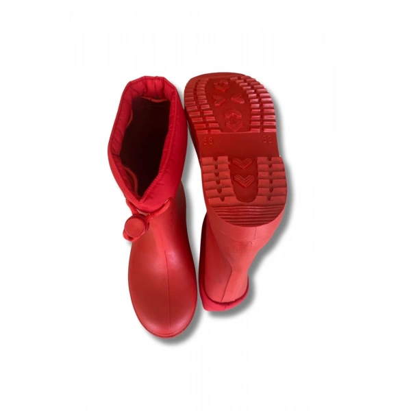 Konçlu Kız Çocuk Yağmur Çizmesi 26-35 Kırmızı