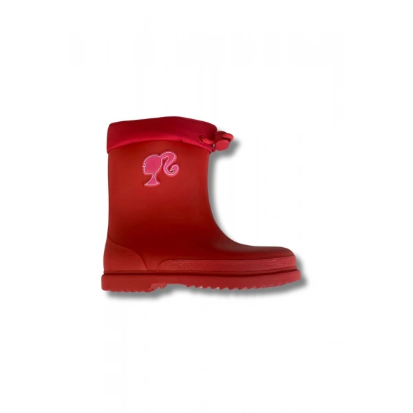 Konçlu Kız Çocuk Yağmur Çizmesi 26-35 Kırmızı