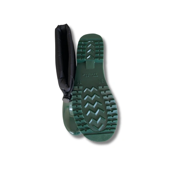 Konçlu Peluşlu Kadın Yağmur Çizmesi 36-40 Koyu Yeşil