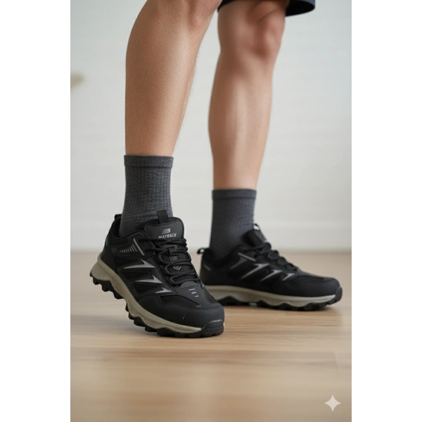 Mayback Unisex Spor Ayakkabı 36-40 Siyah Füme