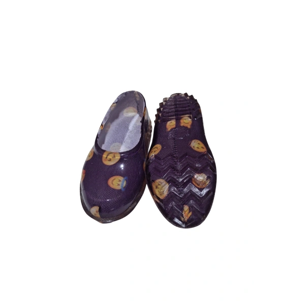Patik Bahçe ve Tarım Kız Çocuk Ayakkabısı 21-30 Mor Emojili