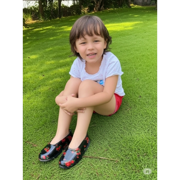 Patik Çiçekli Bahçe ve Tarım Kız Çocuk Ayakkabısı 21-28 Kırmızı