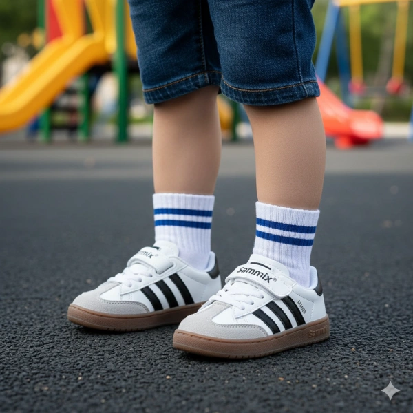 Belix-Sammix Erkek Çocuk Spor Ayakkabısı 28-35 Beyaz-Siyah