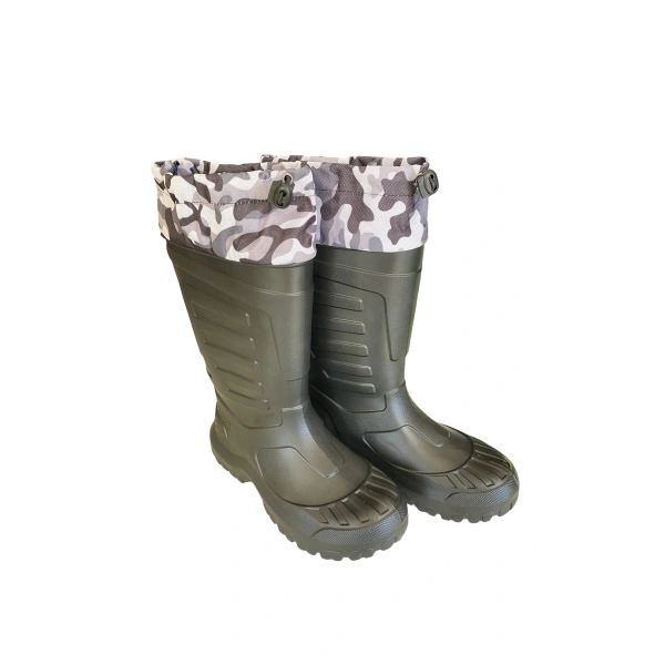 Serabien Soğuk-Sıcak İzolasyonlu Şok Emici Kaymaz Tabanlı Eva Kauçuk Çizme Siyah