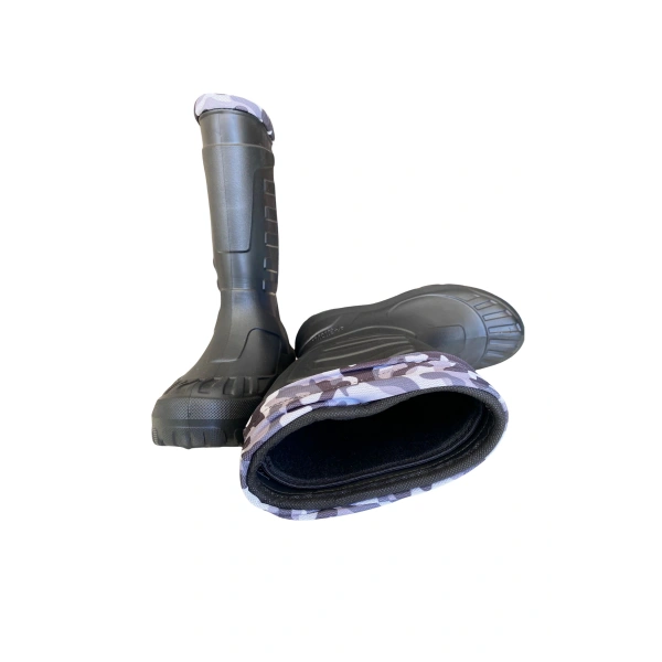 Serabien Soğuk-Sıcak İzolasyonlu Şok Emici Kaymaz Tabanlı Eva Kauçuk Çizme Siyah