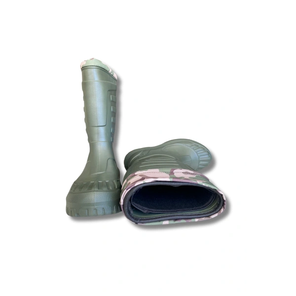 Serabien Soğuk-Sıcak İzolasyonlu Şok Emici Kaymaz Tabanlı Eva Kauçuk Çizme Yeşil