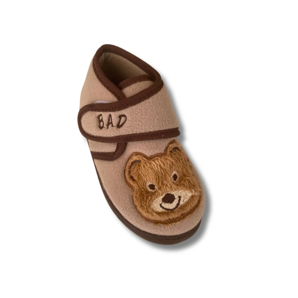 Soylu Yumuşak Nakışlı Erkek Çocuk Pandufu Kahverengi