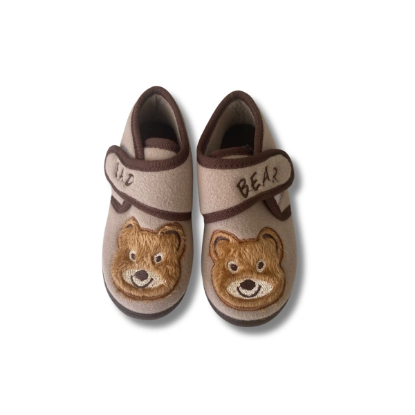 Soylu Yumuşak Nakışlı Erkek Çocuk Pandufu Kahverengi