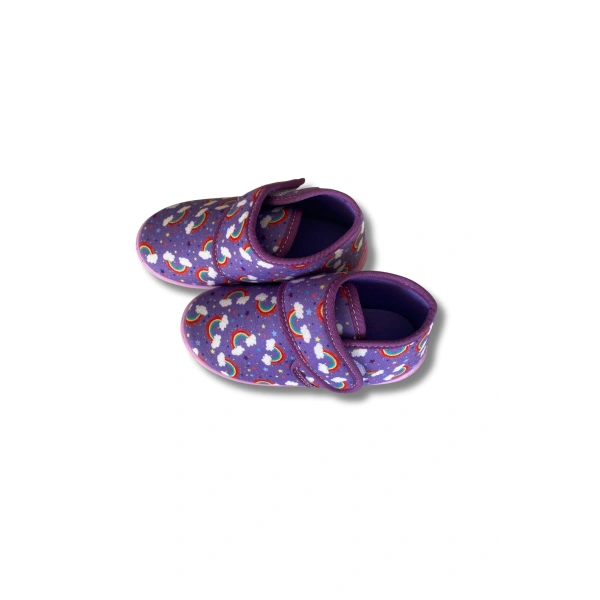 Soylu Yumuşak Pamuklu Kız Çocuk Pandufu Lila/Gökkuşağı