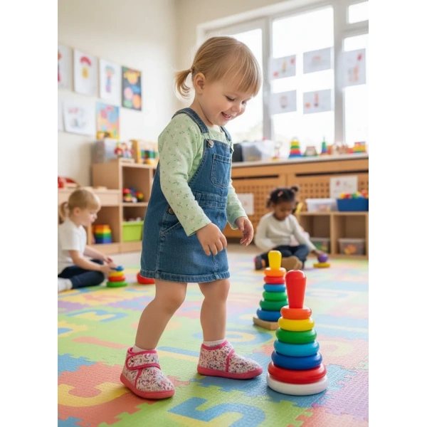 Soylu Yumuşak Pamuklu Kız Çocuk Pandufu Pembe Unicornlu