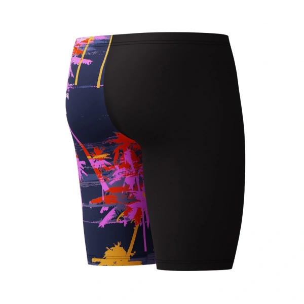 Speedo Allover Digi Jam-mer Erkek Çocuk Yüzücü Mayosu Siyah-Mor