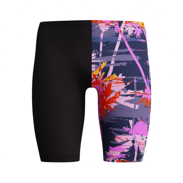 Speedo Allover Digi Jam-mer Erkek Çocuk Yüzücü Mayosu Siyah-Mor