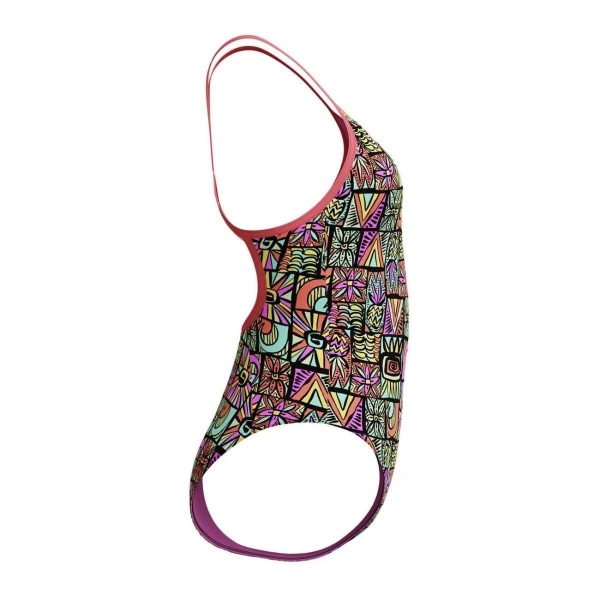 Speedo Allover Digital V-Back Kız Çocuk Yüzücü Mayosu Desenli Mor