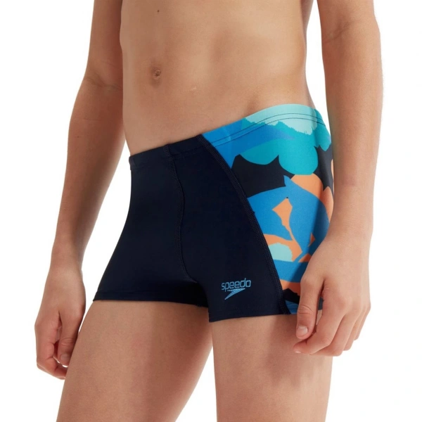 Speedo Allover Leg Aquashort Erkek Çocuk Yüzücü Mayosu Lacivert-Mavi
