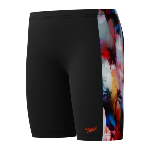 Speedo Digi Allover Panel Jam-mer Erkek Çocuk Yüzücü Mayo Siyah-Turuncu