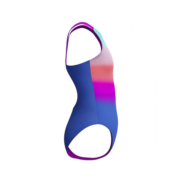 Speedo Digital Baskı Kız Çocuk Yüzücü Mayosu Pembe-Mavi