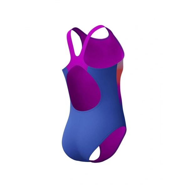 Speedo Digital Baskı Kız Çocuk Yüzücü Mayosu Pembe-Mavi