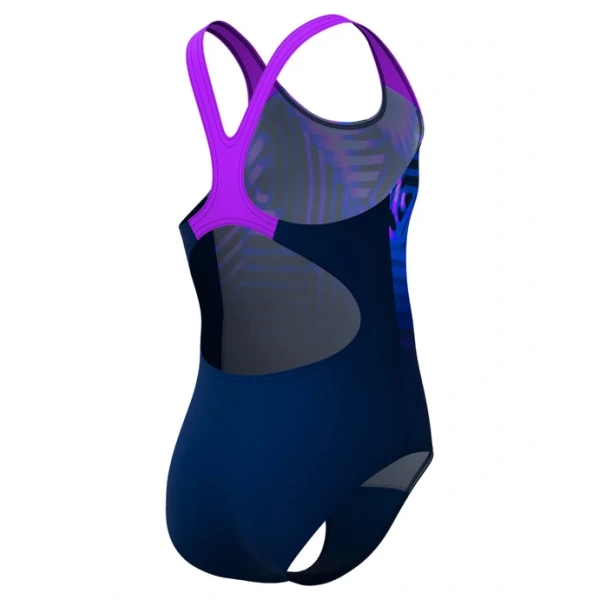 Speedo Digital Baskı Kız Çocuk Yüzücü Mayosu Pembe-Mor