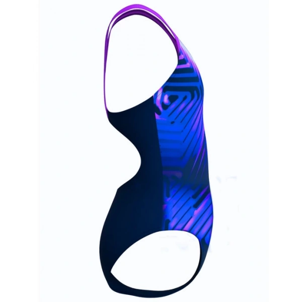 Speedo Digital Baskı Kız Çocuk Yüzücü Mayosu Pembe-Mor