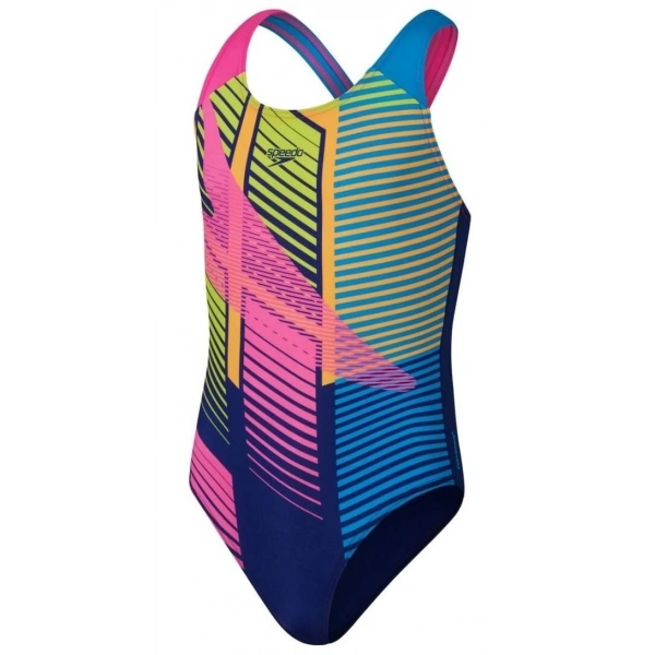 Speedo Digital Baskı Splashback Kız Çocuk Yüzücü Mayosu Gökkuşağı