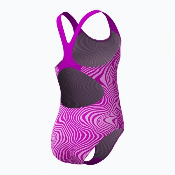 Speedo Dijital Allover Sıçrama Önleyici Diva Kız Çocuk Mayosu Mor