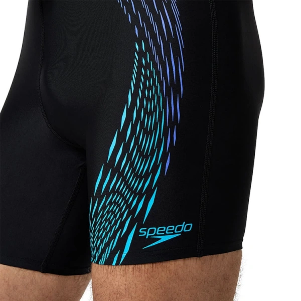 Speedo Duo Logo Print Mid Jam-mer Erkek Mayosu Siyah-Mavi