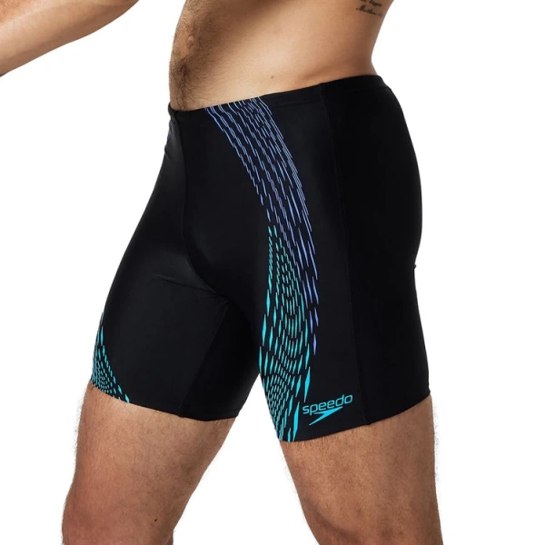 Speedo Duo Logo Print Mid Jam-mer Erkek Mayosu Siyah-Mavi
