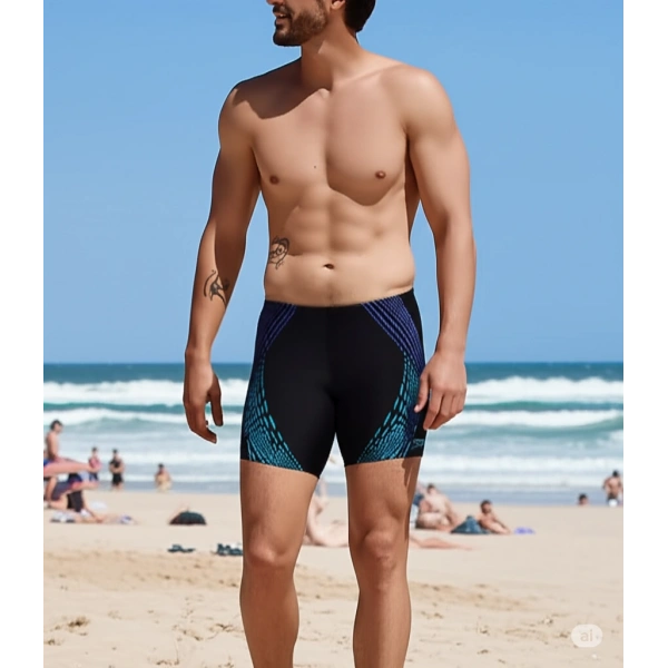 Speedo Duo Logo Print Mid Jam-mer Erkek Mayosu Siyah-Mavi