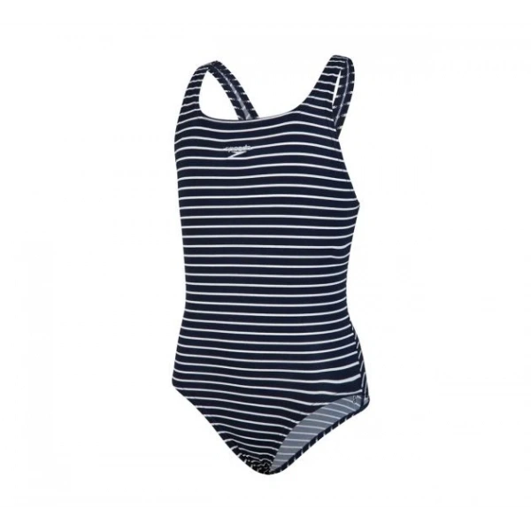 Speedo Endurance Baskılı Madalyalı Kız Çocuk Mayosu Lacivert-Beyaz