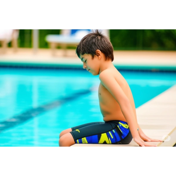 Speedo Hyperboom Panel Jam-mer Erkek Çocuk Yüzücü Mayosu Siyah-Sarı