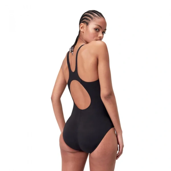 Speedo Hyper Boom Yerleştirmeli Kaslı Sırt Kadın Mayosu Siyah-Bordo