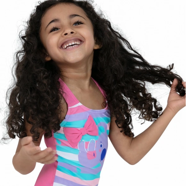 Speedo Koko Koala Desenli Çapraz Sırtlı Kız Çocuk Mayosu Mavi