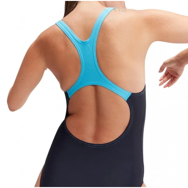 Speedo Medley Logo Kadın Yüzücü Mayosu Lacivert-Turkuaz