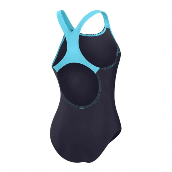 Speedo Medley Logo Kadın Yüzücü Mayosu Lacivert-Turkuaz