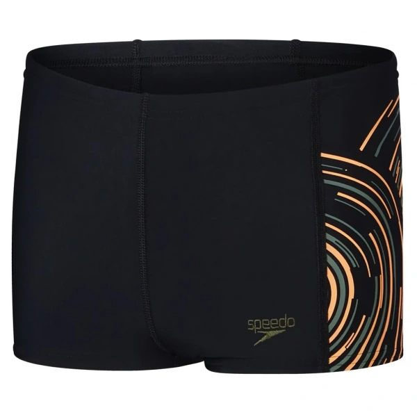 Speedo Placement Print Aquashort Erkek Çocuk Yüzücü Mayosu Siyah