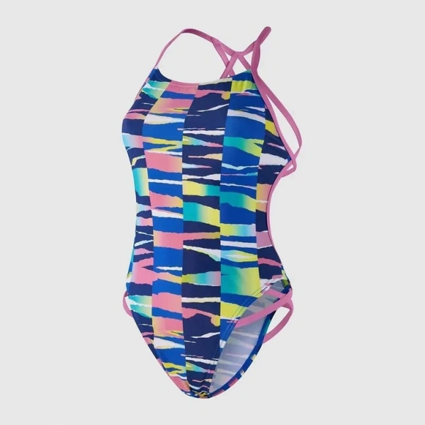 Speedo Rainbow Ripple Freestyler Kadın Yüzücü Mayosu Renkli