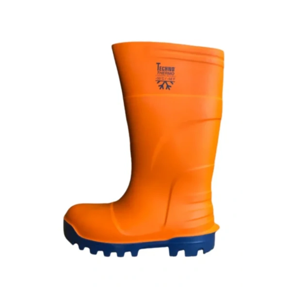 Techno Boots Poliüretan Soğuğa Dayanıklı Kısa Çelik Burunlu Turuncu Çizme